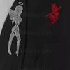 Sudadera con Cremallera y Capucha Gótica Oscura con Adorno de Pedrería Ángel Demonio Streetwear Manga Larga Oversize para Mujer