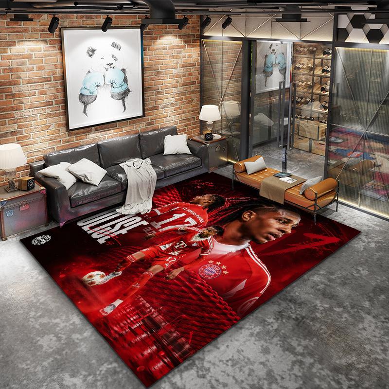 Football Player Name Print Carpet Rug For Living Room Bedroom Home Sofa Decoration Kids Play Nonslip Floor Mat