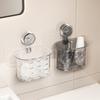 Wall Mount Suction Cup Wall Mount Corner Storage Shelves Shampoo Holder Cosmetic Rack Shower Drain Basket Bathroom Organizer