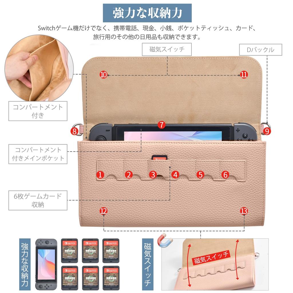 Ganve Switch Switch OLED Case Switch Case Magnetic Switch with D Buckle PU Leather Material Switch Organic EL Protective Case with all Organic EL Full