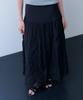 Meojiaenminggeul Ete Contour Wrinkle Midi Skirt (Black)