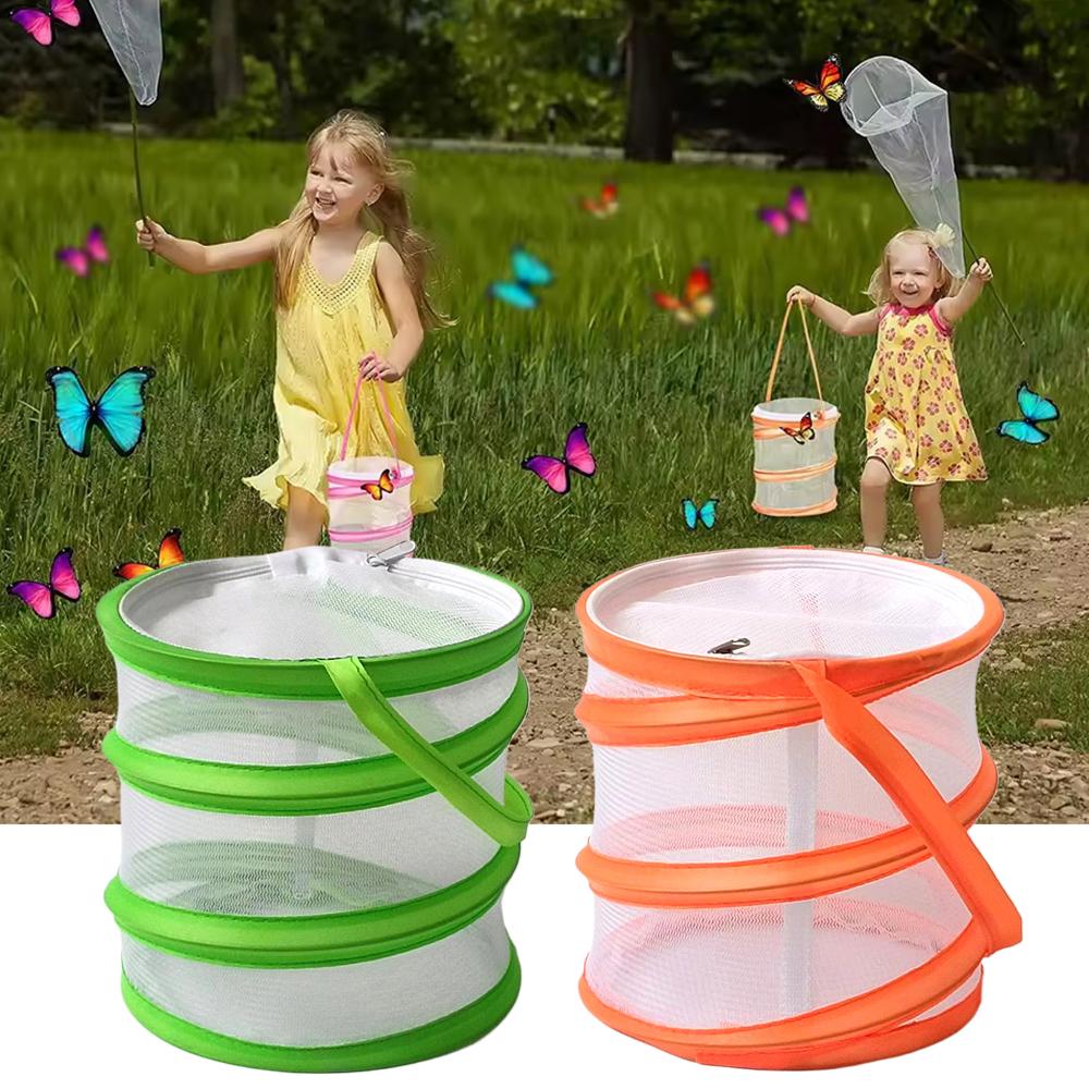 Mesh Household Butterfly Cage For Caterpillars Butterfly Toy Habitat Cage Bucket Observation Bo B7Y5