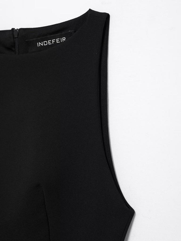 TAOP&ZA Dámské elegantní jarní malé černé šaty s dekorací ze surového peří na lemu