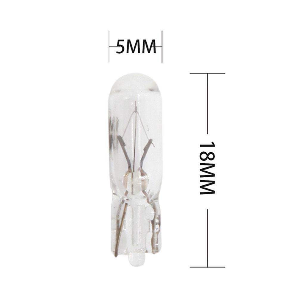 10pcs W2W T5 Led Car Gauge Light Halogen Lamp 12v 1.2w Auto Interior Instrument Lights Side Marker Light Glass Dashboard Bulb Dome Lights 6