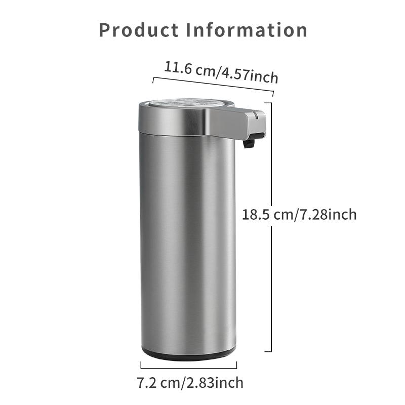Stainless Automatic Liquid Soap Dispensers Kitchen Bathroom Rechargeable Sensor Smart Hand Sanitizer Shampoo Detergent Dispenser