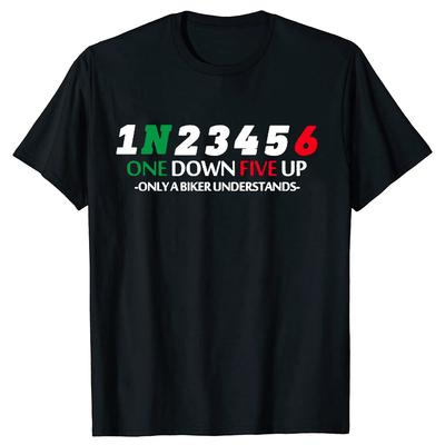 Lustiges 1N23456 Motorrad Motorradfahrer Motorrad T-Shirts Grafik Baumwolle Streetwear Kurzarm Geburtstagsgeschenke T-Shirt Männer