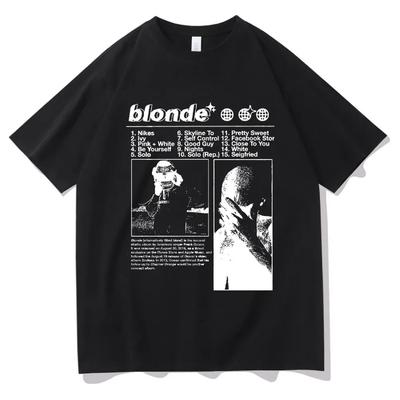 Best Famous Rapper Frank Hip Hop Oversized T Shirts Ocean Fashion Streetwear Men's Blond T-Shirt Men Women Vintage Casual Tees