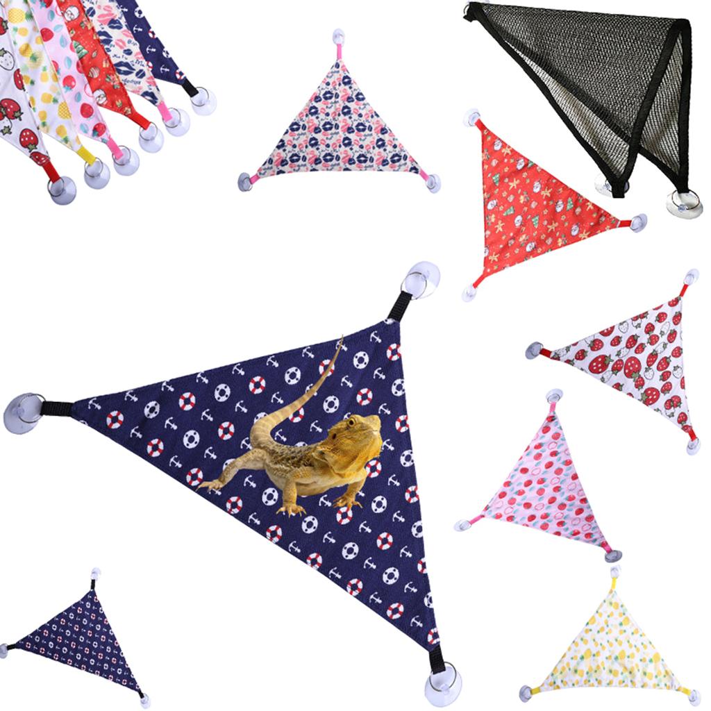 Reptile Hammocks Lizards Hammock Bearded Dragons Triangular Hanging- Net Hammock Lounger Bed Accessories