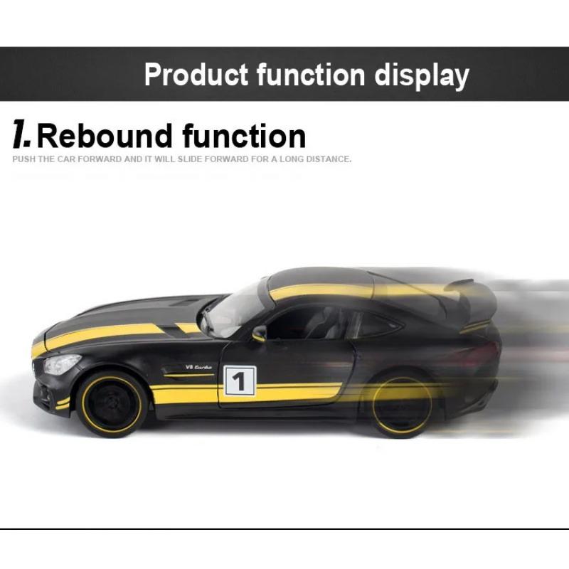 1/24 BENZ GTR Legierungs-Automodell Hochsimulations-Diecasts-Spielzeug mit Ton und Licht Rückziehfahrzeuge Dekoration Spielzeug für Kinder Geschenk