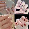 Flashy Fresh French Floral Bow High-End False Nail Tips