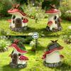 Mushroom House Statue Solar Light, Outdoor Decor, Gift, Durability, Creative, Figurine Lamp Resin