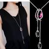 Korean Tassel Crystal Pendant Necklace - Elegant Long Sweater Chain