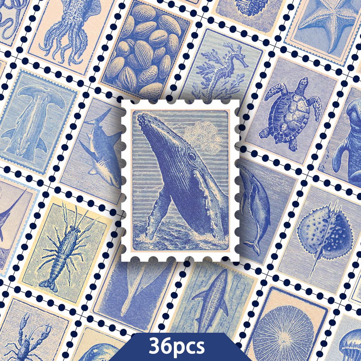 36 Cartoon Animal Sketch Stamp Stickers for DIY Journals and Notebooks