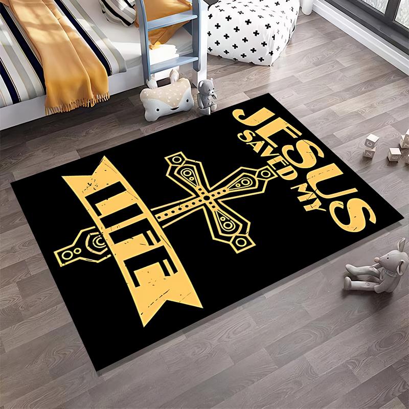 Jesus Saved My Life Rug Non-slip rug suitable for living room and bedroom sofas