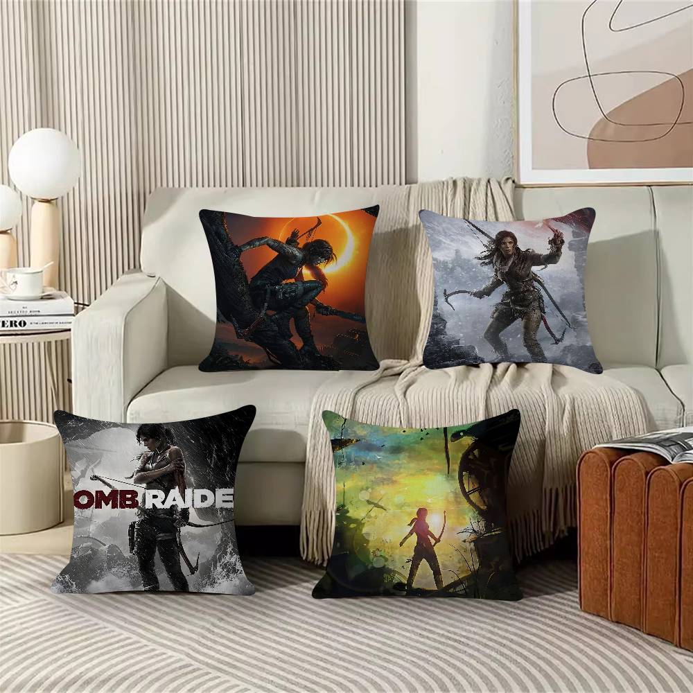 Tomb Raider Game LaraCroft Pillow Cushion Cover Pillowcase Living Room Sofa Home Decor Customized