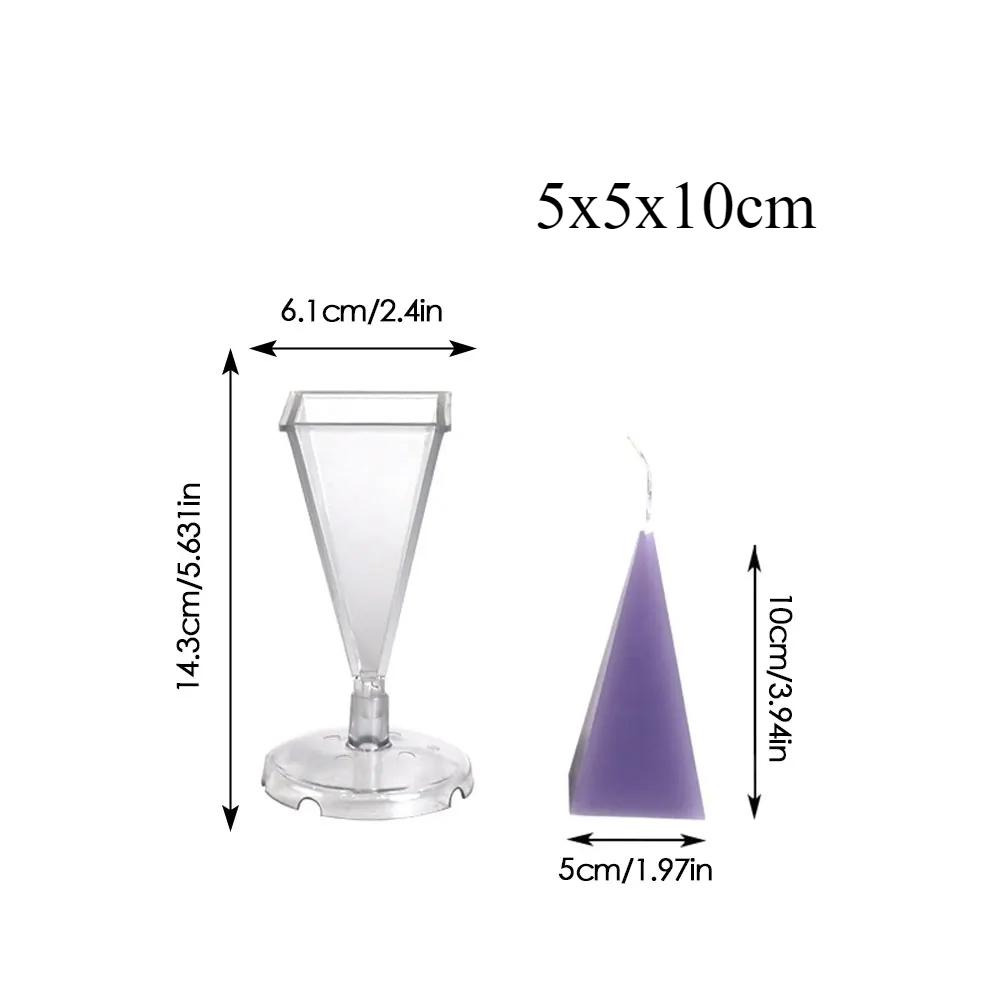 

Пластиковая форма для свечей в форме пирамиды разных размеров, геометрическая форма, коническая акриловая форма, инструмент для изготовления свечей, ароматизированный декор, подарки на день рождения A
