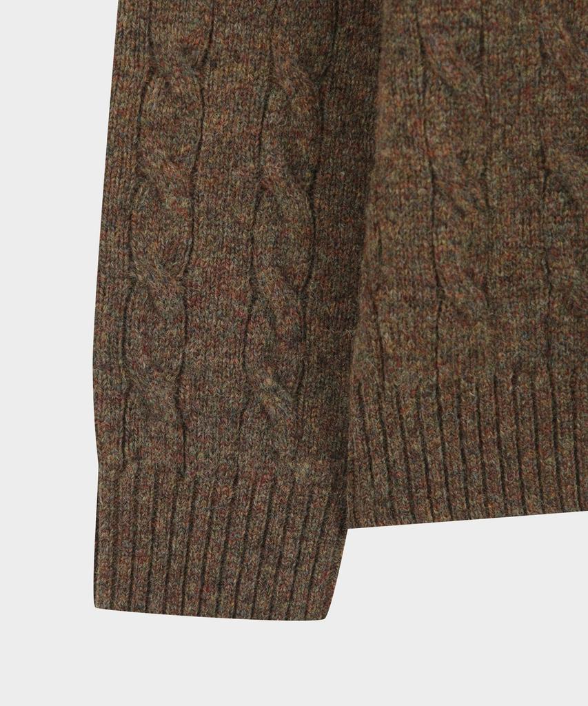 BROOKS BROTHERS [Online Exclusive] Shetland Cable Pullover (Brown) (Bbwrmof410)