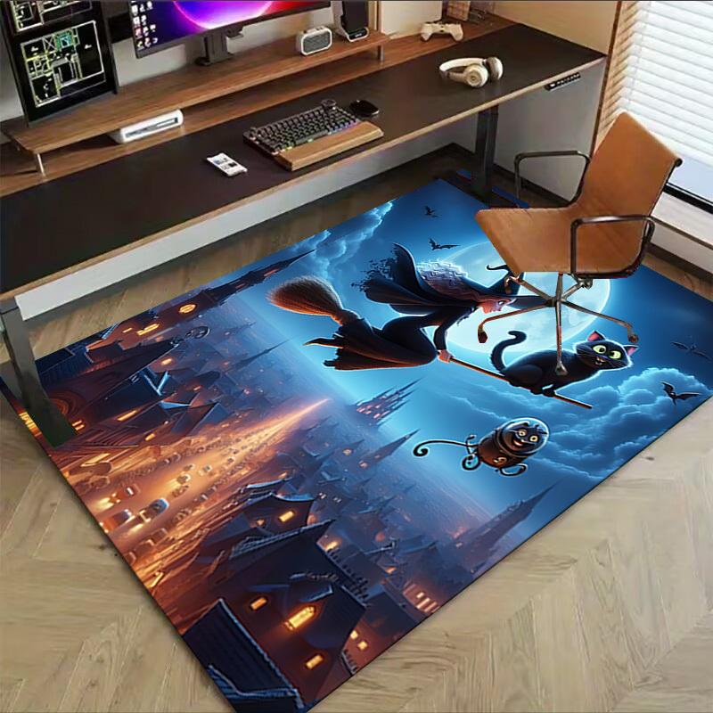 1PC Witchcraft Halloween Extra Large Non Slip Floor Carpet, Office, Family, Bedroom, Studio Large Area Rug Indoor Rugs