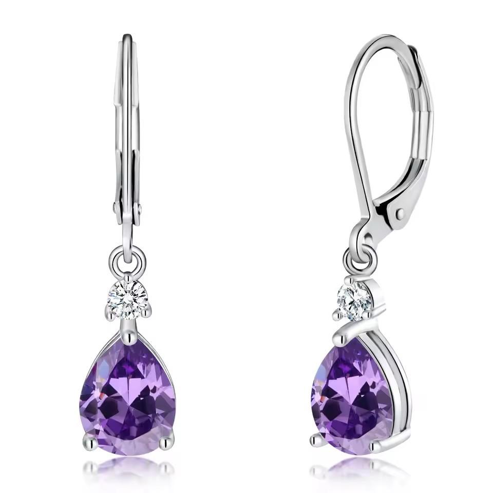 Elegant Teardrop Zircon Earrings For Women Luxury Minimalist Dangle Drop Earrings Versatile Chic Jewelry Gift