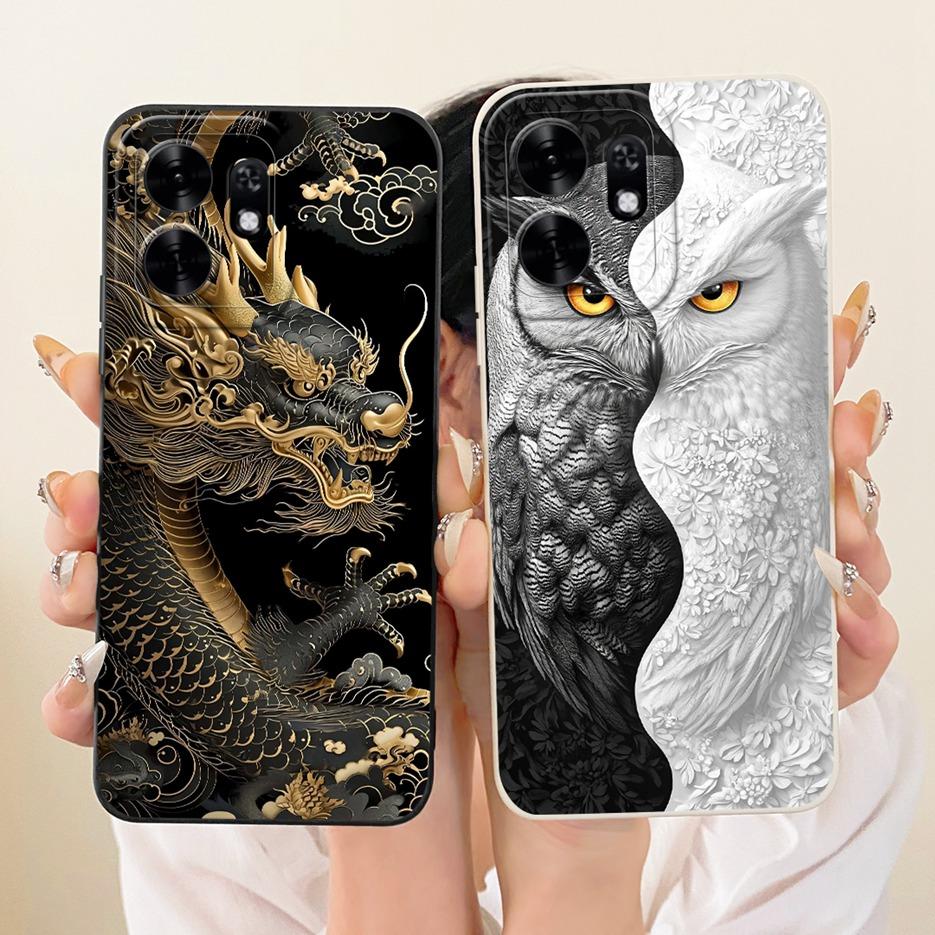 Für Honor X6d 5G Hülle LNA-NX1 Coole Eulen-Drachen-Bemalte Abdeckung Weiche TPU Matte Handyhülle Für Honor Play 60A Play60A HonorX6d Fundas