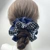 Korean Blue Plaid Hair Tie Scrunchie