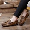 Czarne skórzane buty Moda męska Obuwie biznesowe Strój biznesowy Męskie skórzane buty Round Toe Spot Young Men's Shoes