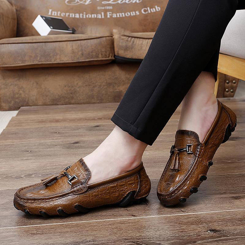 Черные кожаные туфли. Мужская модная повседневная обувь. Деловые модельные мужские — фото 8