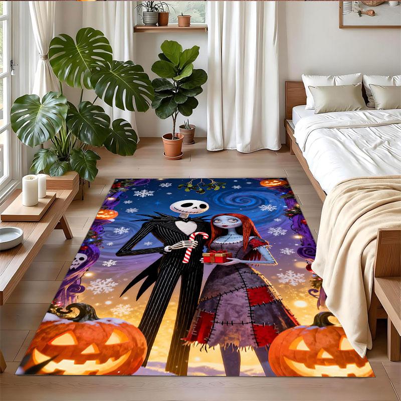 Crystal Velvet Rug Soft Non Slip Indoor Floor Mat Home DecorThe Nightmare Before Christmas Jack Sally