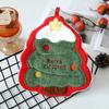Christmas Hanging Hand Towels For Bathroom Christmas Tree Kitchen Towels With Loop Absorbent Soft Santa Gingerbread Decorative