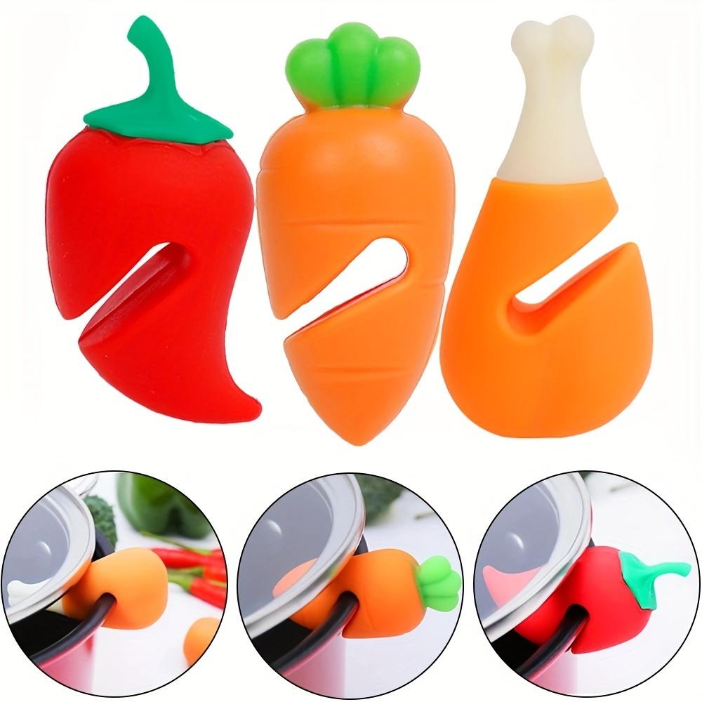 1pc Silicone Pot Lid Holder Anti-spill Rack Heat-resistant Anti-Overflow Stoppers Pot Cover Lifter Holder Durable Outdoor Kitchen Gadgets