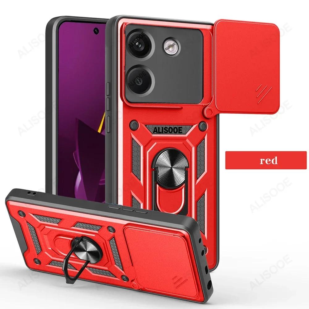 Armor Funda for POCO M7 Pro 5G Case Slide Camera Rotate Ring Stand Shockproof Cover for Xiaomi POCO M7 Pro 5G Capa Funda