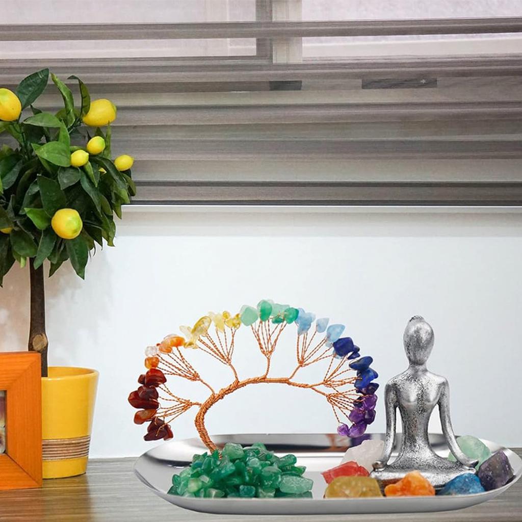 Kleurrijke Boom met Beeld voor Meditatie Yoga Woondecoratie
