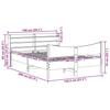 VidaXL Bed Frames and Headboard White 140x190 Cm Solid Pine Wood, Slatted Base, Double Bed Frame, Wooden Bed Frame 3307057