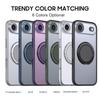KEYSION Shockproof Matte Transparent Case for MagSafe for iPhone 17 17 Air 360° Rotating Magnetic Ring Stand Phone Back Cover