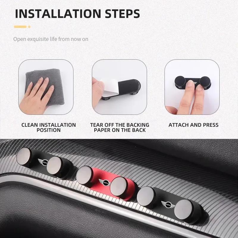 1pcs Car Sticky Hook Key Fob Holder For Mini Cooper JCW Works Hatch F54 F55 F56 F57 F60 R50 R52 R53 R55 R56 R57 Accessories