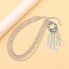 Ethnic Style Metal Tassel Shoe Chain With Peace Lock For Boho Fashion Accessory
