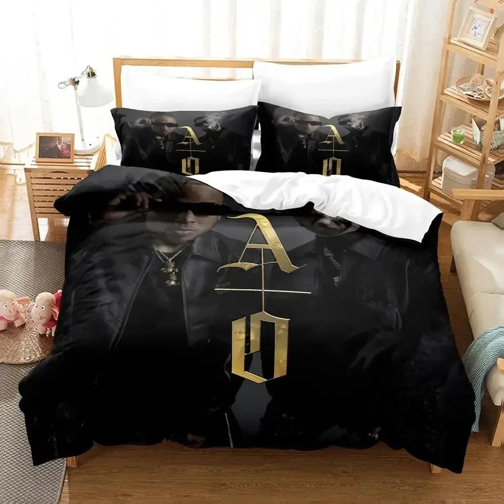 3D Print Anuel Aa Real Hasta La Bedding Set Duvet Cover Bed Set Quilt Cover Pillowcase Comforter king Queen Size Boys Adult