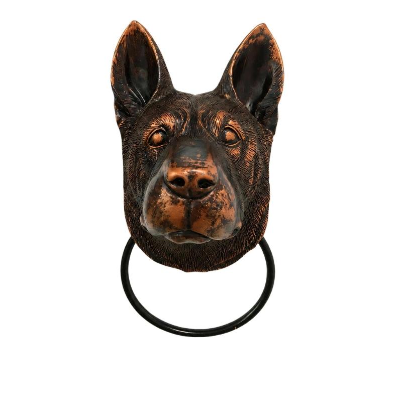 Decorative Animal Door Knocker with Raised Head and Lifting Handle for Wood, Metal, Garden, Entry, and Shop Entrances
