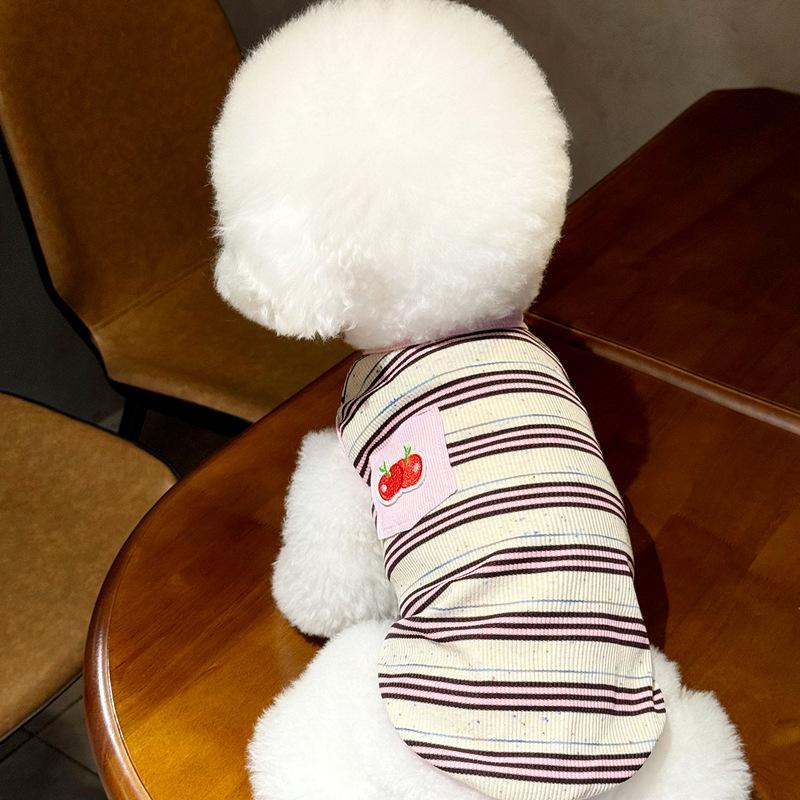 Autumn New Pet Striped Vest Teddy Bichon Pomeranian Small Dog Yorkshire Maltese Dog Clothes