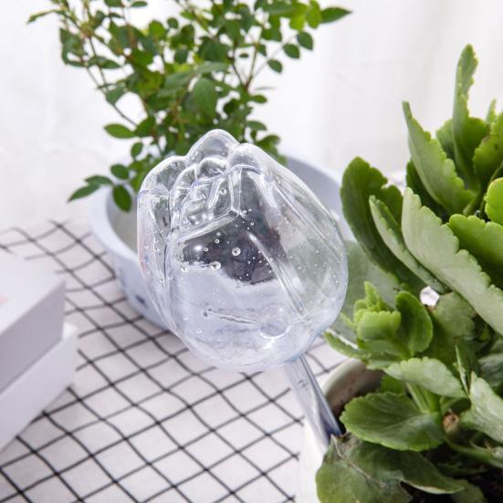 4 Pcs Tulip Self Watering Globes Planter Insert Automatic Watering Bulbs Reusable Plant Watering Spikes for Various Potted Plants