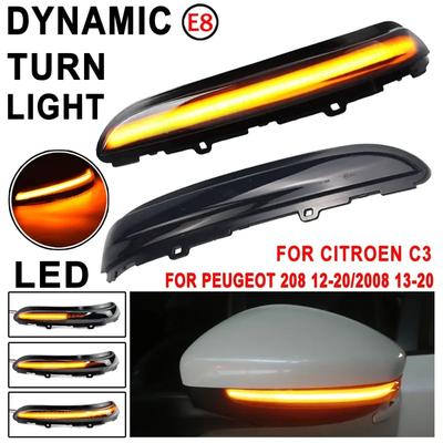 Dynamischer LED-Blinker Sequenzielles Rückspiegellicht Für Peugeot 208 2008 12-22 Citroen C3 MK3 C4 Cactus Opel Corsa F