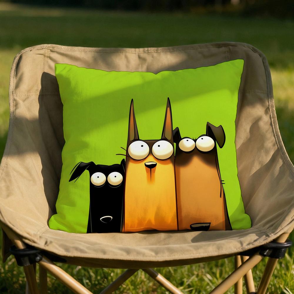 Cartoon Doberman Pinscher Cushion Cover Soft Reversible Durable Pillow Cover MultiScene Use for Home Car Daily Comfort