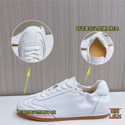 Leather Women's Autumn New Flat-bottomed Sneakers Women's Silver Versatile Comfortable Women's Shoes Trend
