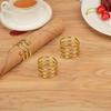 12 Stück Serviettenring Spirale Waschbar Dekorativ Metall Serviettenhalter Ring für Hochzeitsfeier Bankett