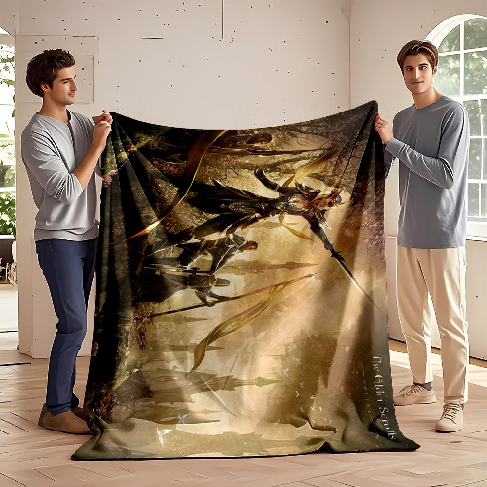 The Elder Scrolls Online Fantasy Art Design Flannel blanket for bedroom, living room, sofa, and nap sofas
