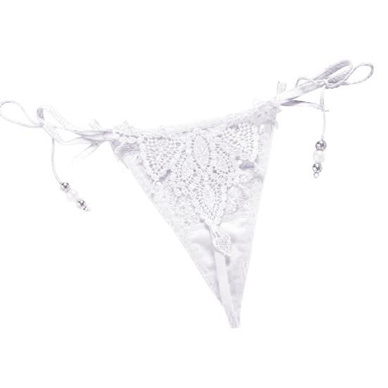 Briefs Sexy G-String Nylon Bowknot Dangle Bead Knickers for Everyday