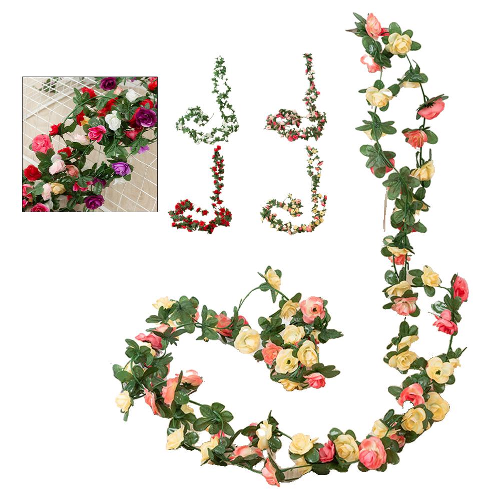 Artificial Rose Garland Rose Wall Hanging 2.5 Meters Long High-quality Silk Lifelike Roses Low Maintenance Event Home