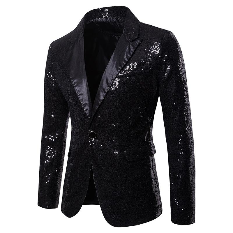 Europe And The United States Performance Dress Gold Sequins Suit Suit Nightclub Men's Host Emcee Studio Jacket