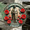 2D Flat Retro Industrial Style Aluminum Metal Wreath Round Sign, World War I Lest We Forget Soldier Poppy Metal Sign, Decoration Plaque, Retro Wall