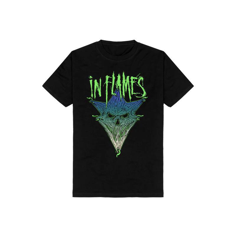 

In Flames Loose Retro Mens Pure Cotton ShortSleeved TShirt for Summer in Swedish Melodic Metal Rock Style M